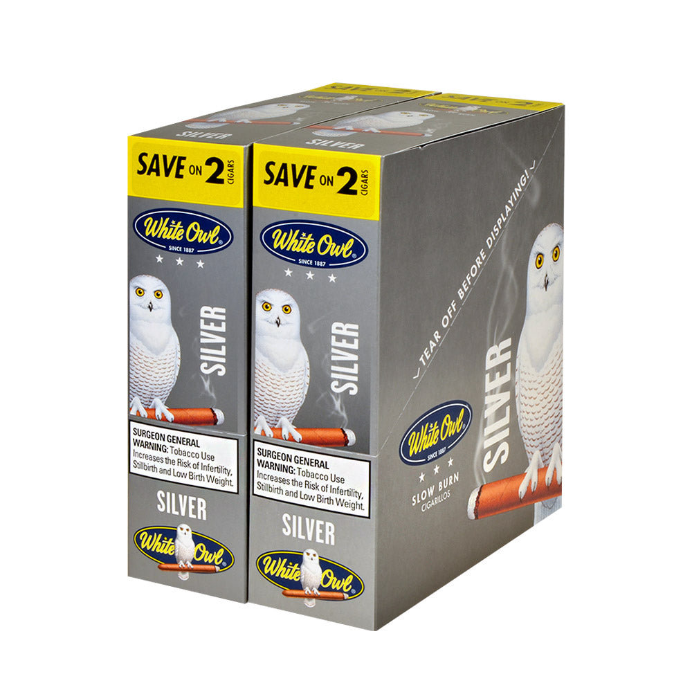 White Owl Cigarillos 30 Packs of 2 Cigars Silver 1