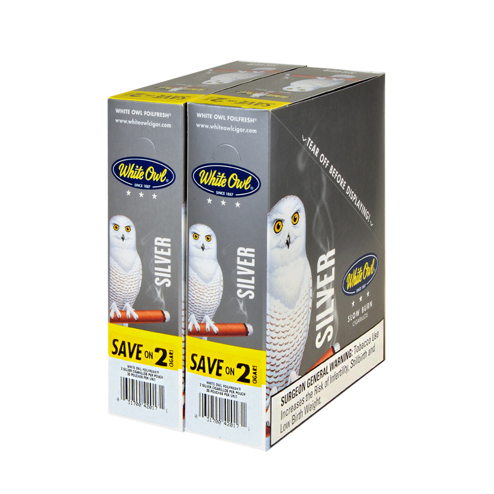 White Owl Cigarillos 30 Packs of 2 Cigars Silver 2