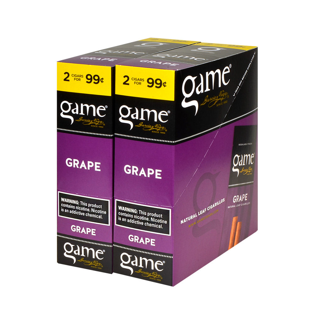 Game Vega Cigarillos Grape Foil 2 for 99 Cents 30 Pouches of 2 1