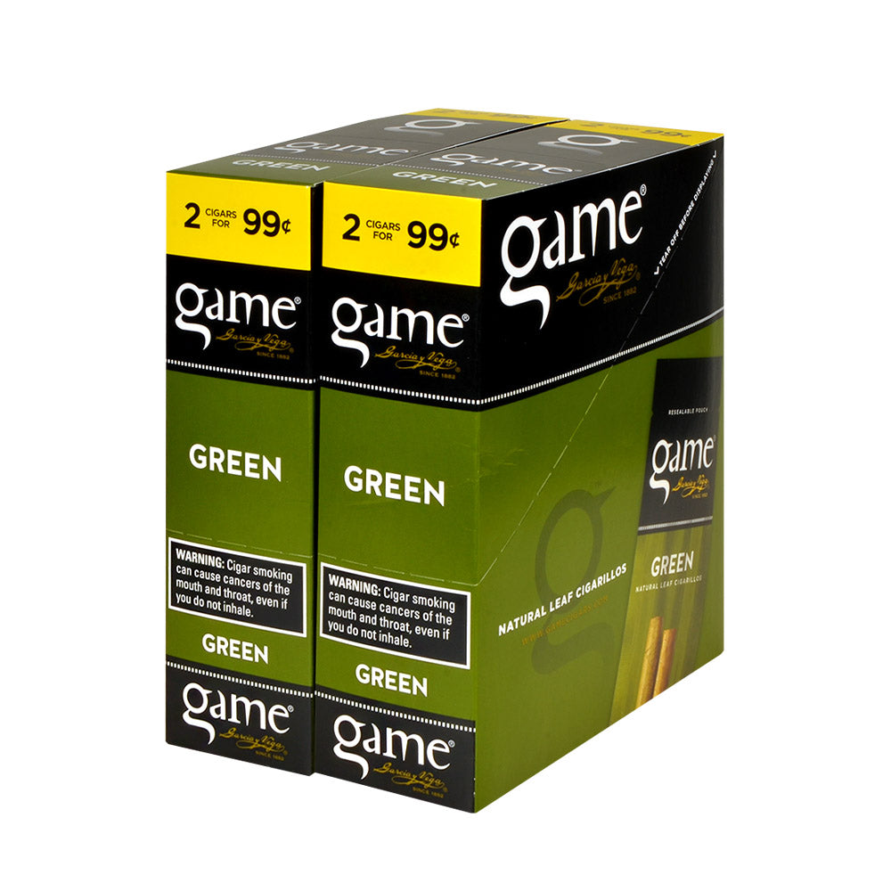 Game Vega Cigarillos Green Foil 2 for 99 Cents 30 Pouches of 2 1
