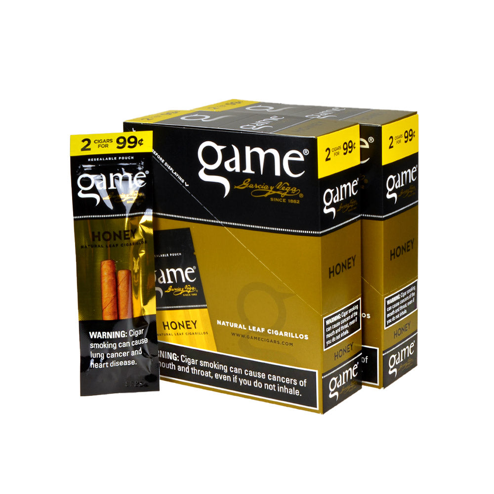 Game Vega Cigarillos Honey (Gold) Foil 2 for 99 Cents 30 Pouches of 2 3