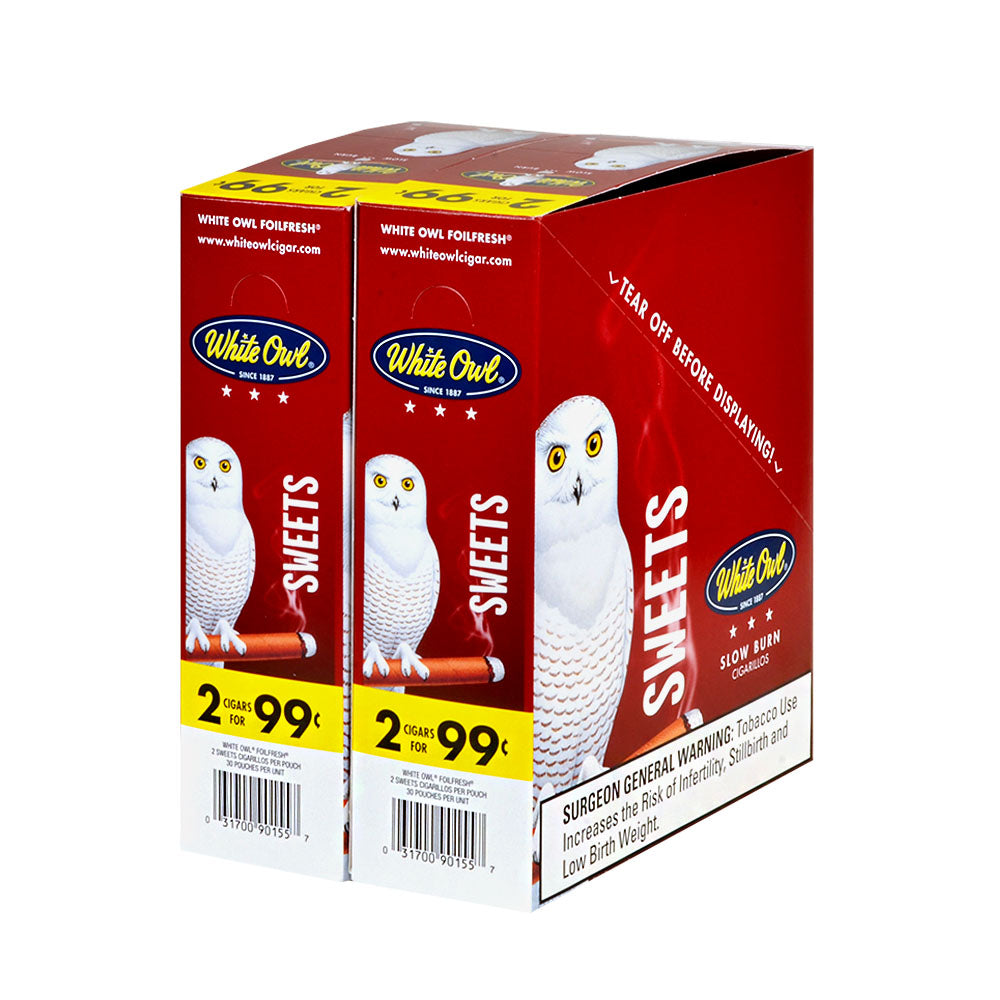 White Owl Cigarillos 99 Cent Pre Priced 30 Packs of 2 Cigars Sweets 2