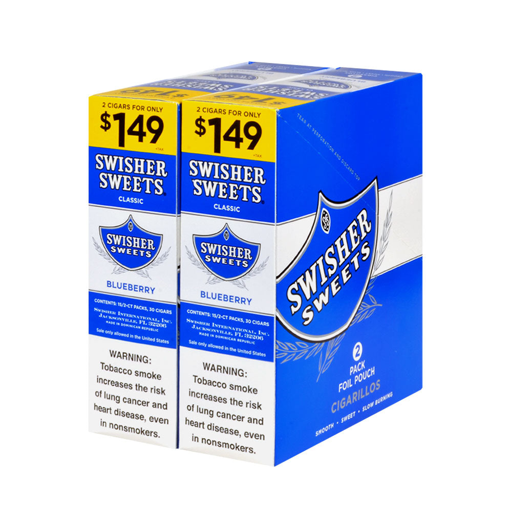 Swisher Sweets Cigarillos 1.49 Pre Priced 30 Packs of 2 Cigars Blueberry 2