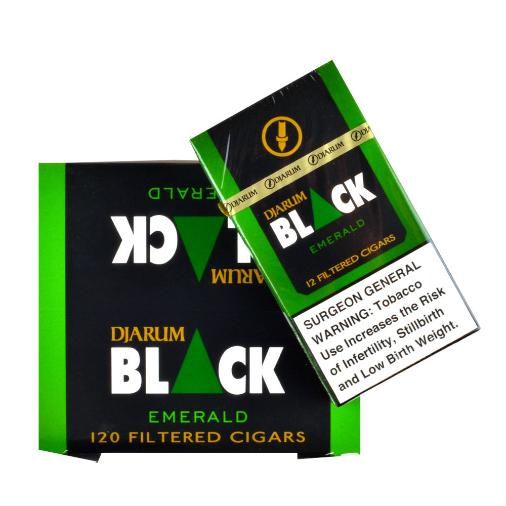 Djarum Black Menthol (Emerald) Filtered Cigars 10 Packs of 12 3