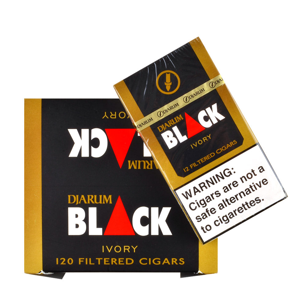 Djarum Black Vanilla (Ivory) Filtered Cigars 10 Packs of 12 2