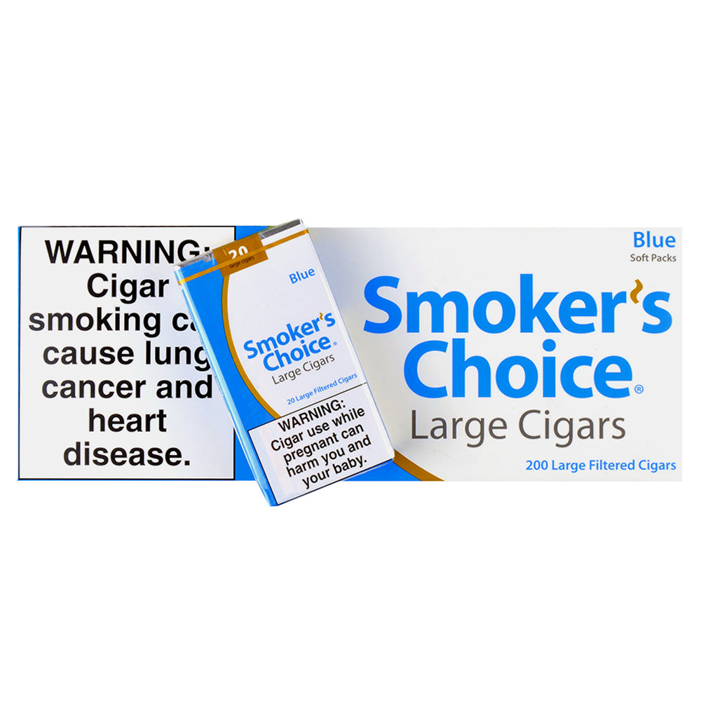Smoker's Choice Lights Blue Filtered Cigars 10 Packs of 20 2
