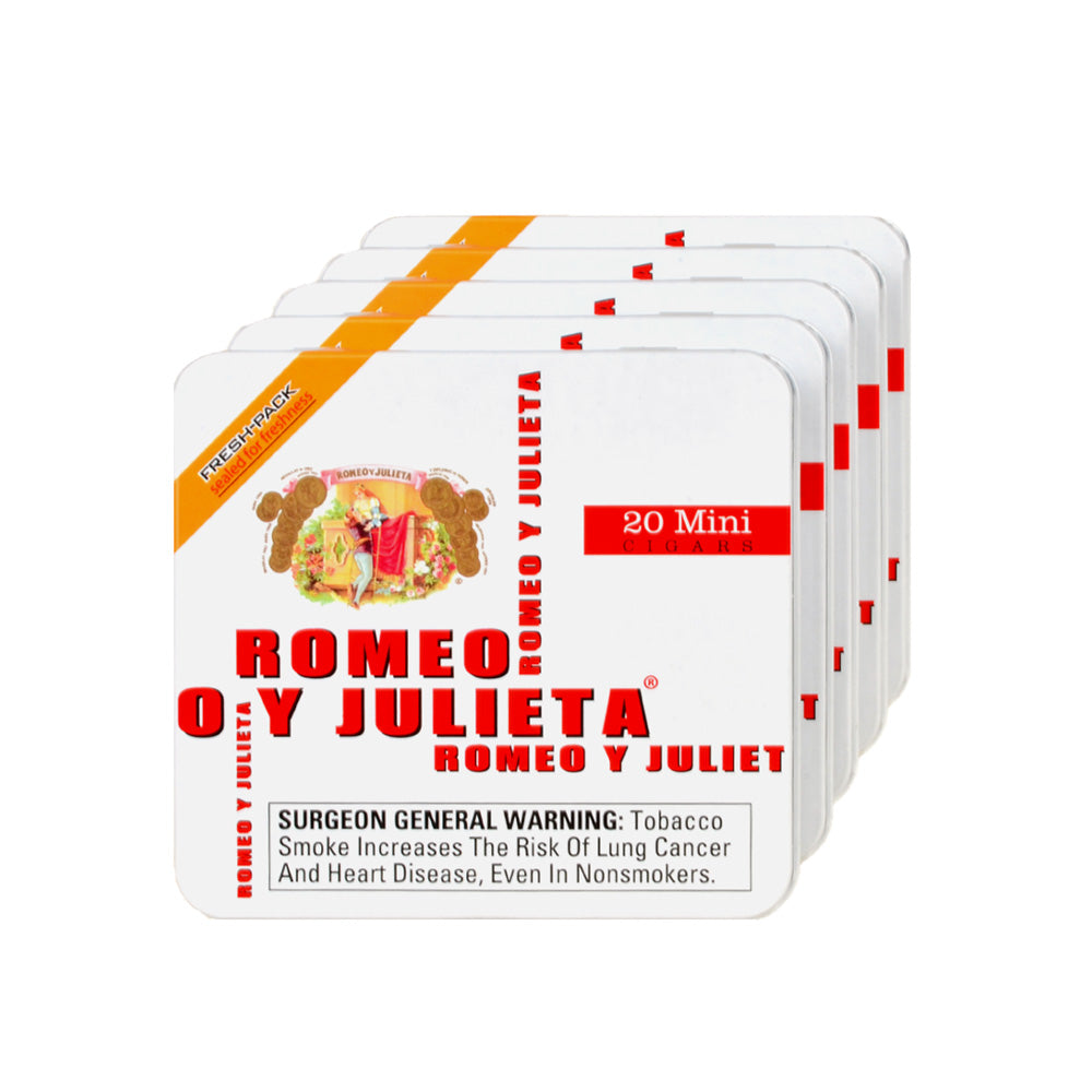Romeo Y Julieta Mini Original Cigars 5 Tins of 20 1
