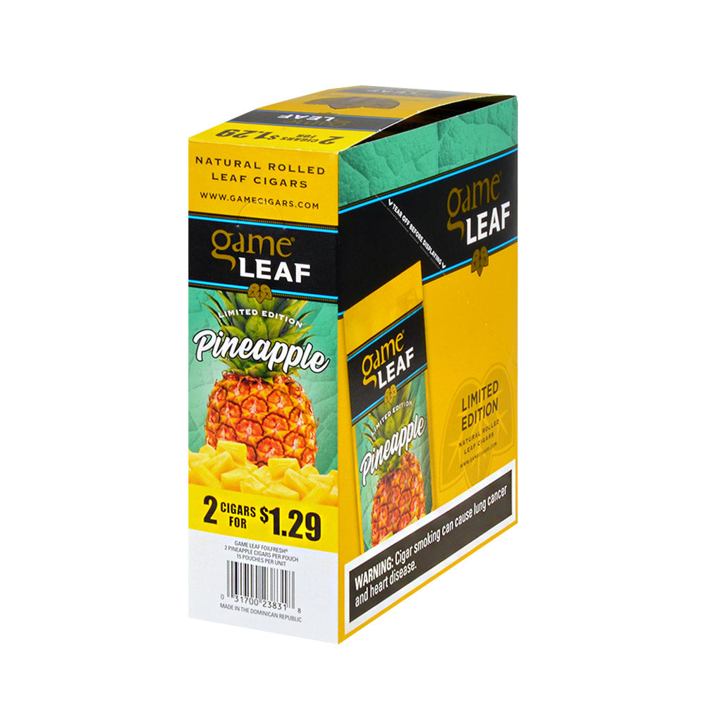 Game Leaf Pineapple Cigarillos 2 for $1.29 Cents 15 Pouches of 2 2