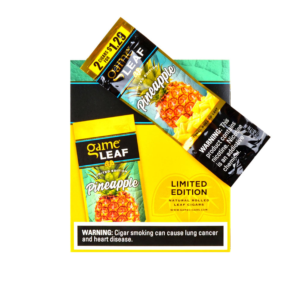 Game Leaf Pineapple Cigarillos 2 for $1.29 Cents 15 Pouches of 2 3