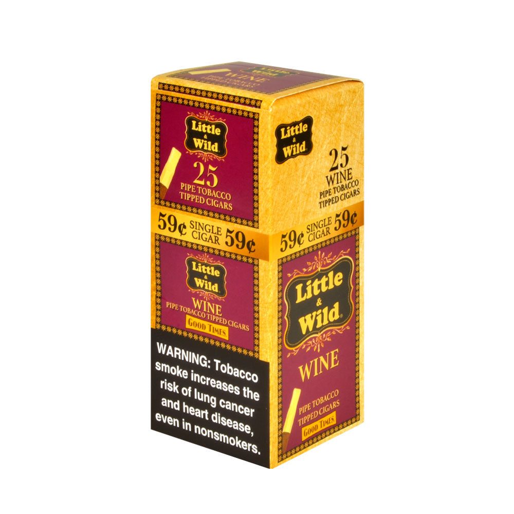 Good Times Little And Wild Cigars 59 Cents Wine Box of 25 1