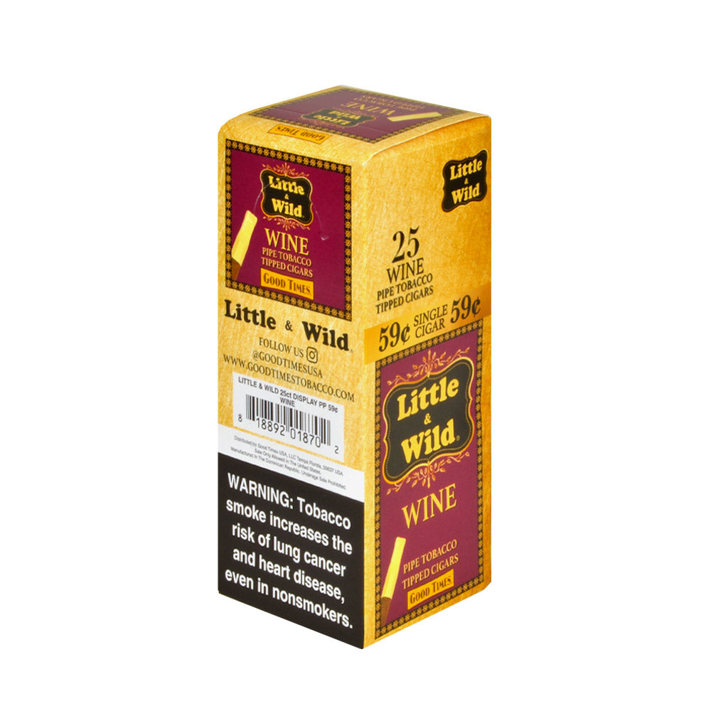 Good Times Little And Wild Cigars 59 Cents Wine Box of 25 2