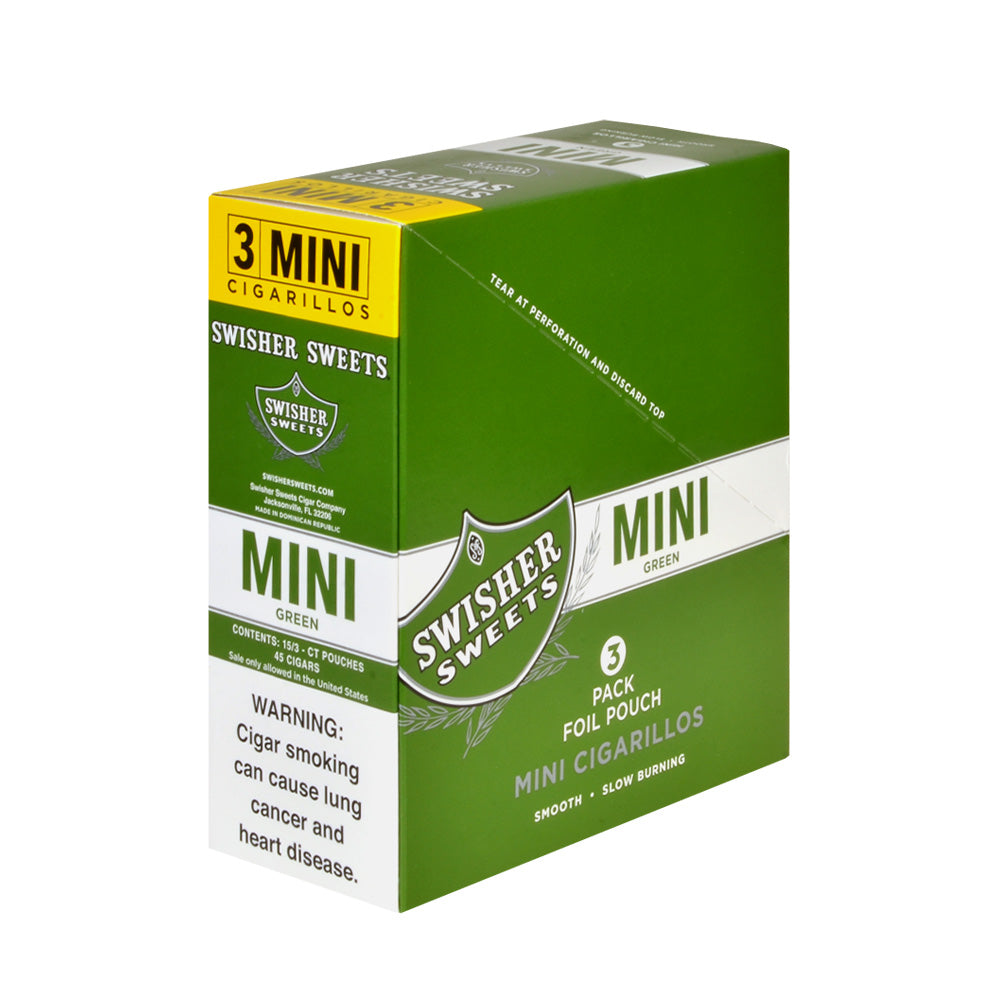 Swisher Sweets Mini Cigarillos Green Sweets 15 Pouches of 3 2