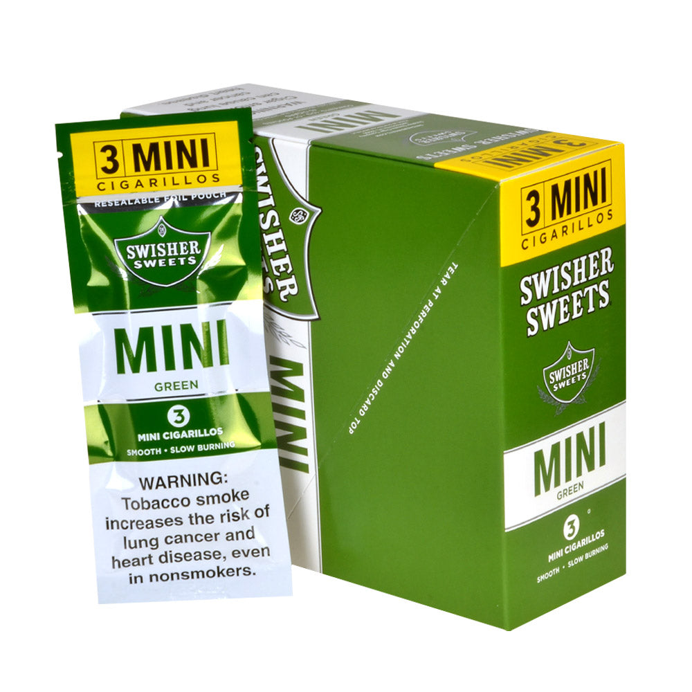 Swisher Sweets Mini Cigarillos Green Sweets 15 Pouches of 3 3