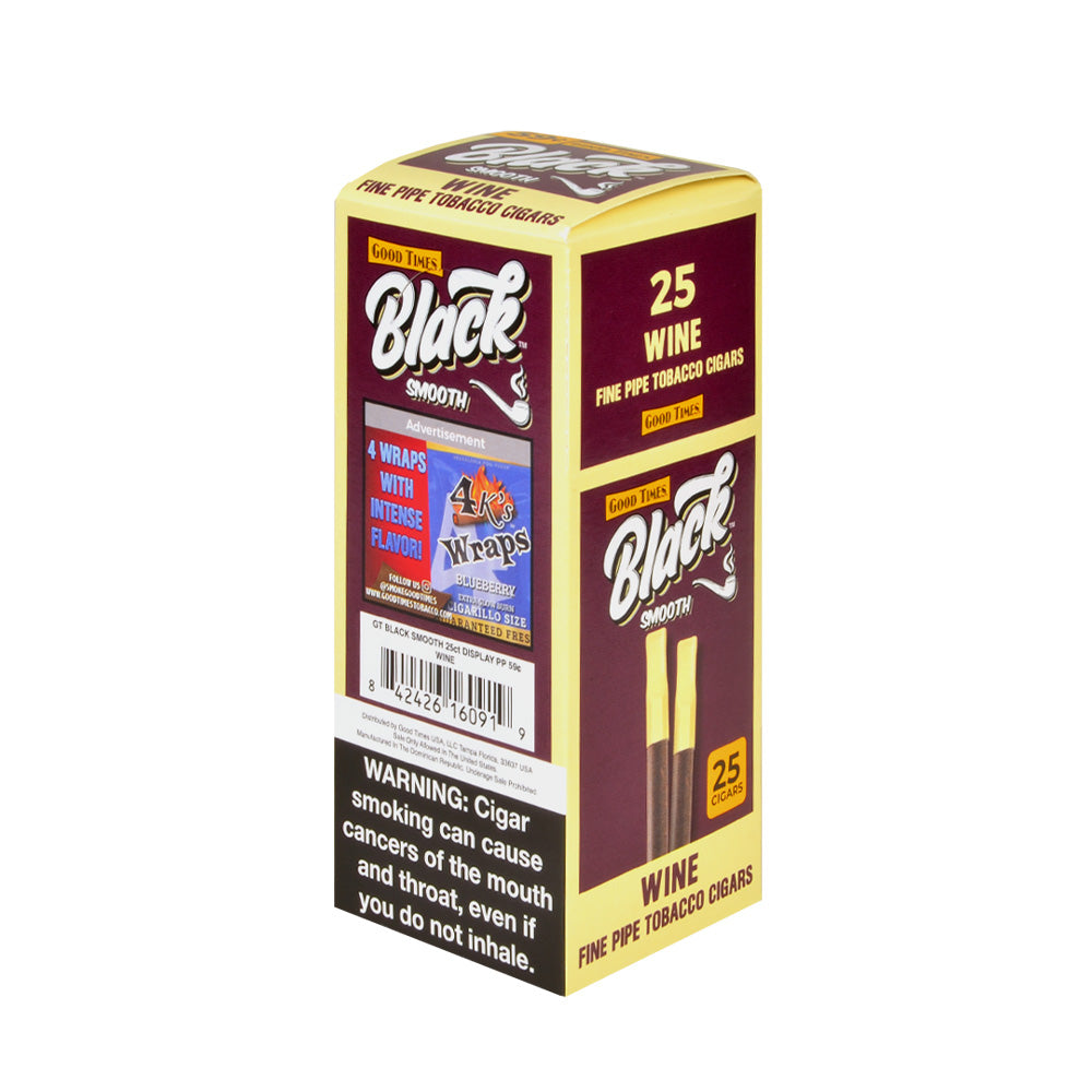 Good Times Black & Smooth Cigars 59 Cents Box of 25 Wine 2