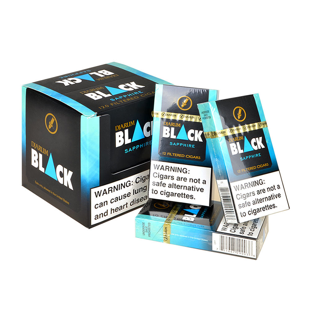 Djarum Black Ultra Menthol (Sapphire) Filtered Cigars 10 Packs of 12 3