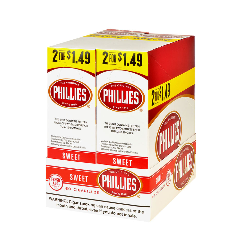 Phillies Cigarillos 2x$1.49 30 Pouches of 2 Sweet 2