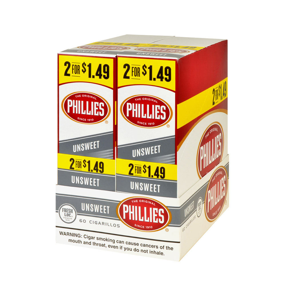 Phillies Cigarillos 2x$1.49 30 Pouches of 2 Unsweet 1