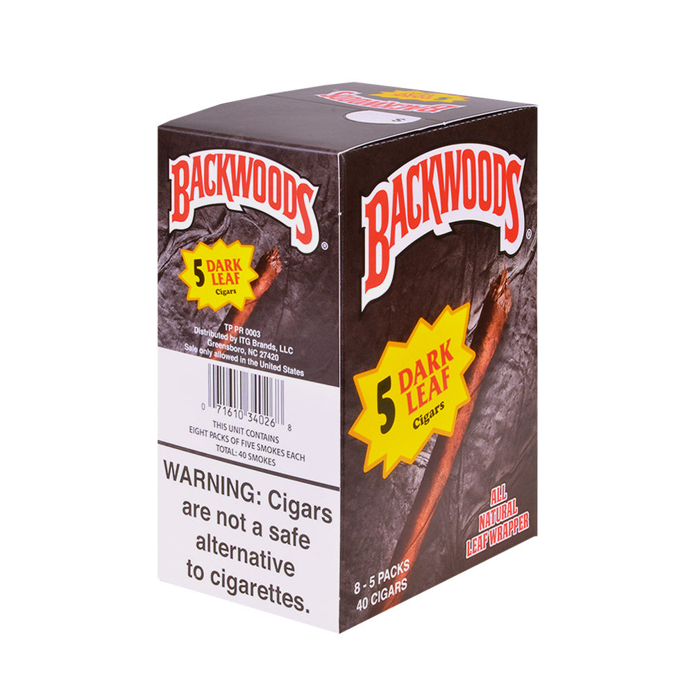 Backwoods Dark Leaf Cigars 8 Packs of 5 2
