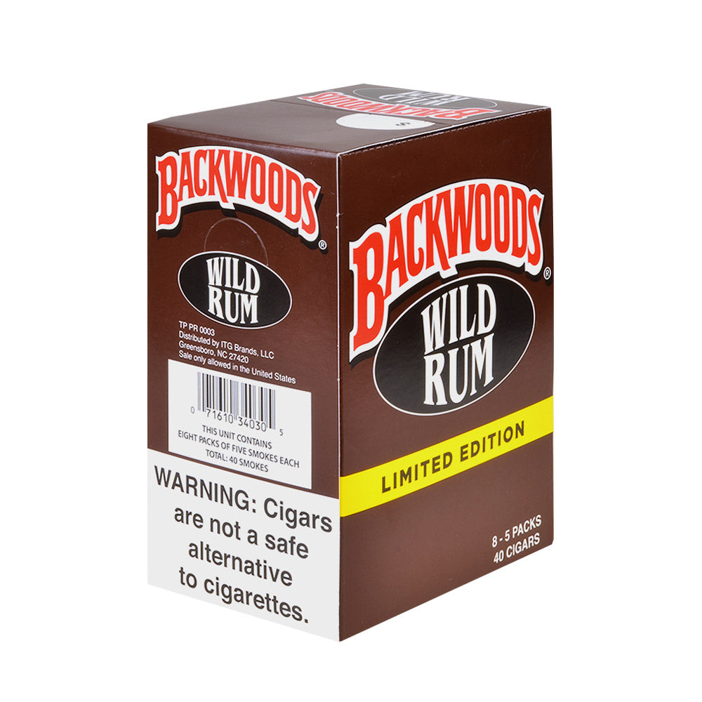 Backwoods Wild Rum Cigars 8 Packs of 5 2
