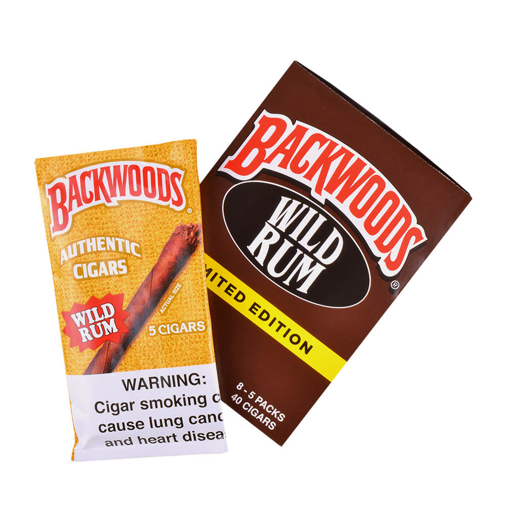 Backwoods Wild Rum Cigars 8 Packs of 5 3