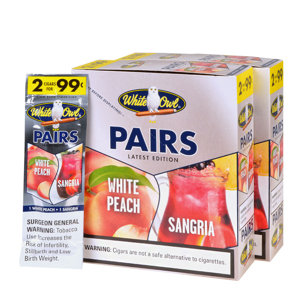 White Owl Cigarillos 99 Cent Pre Priced 30 Packs of 2 Cigars Sangria & White Peach 3