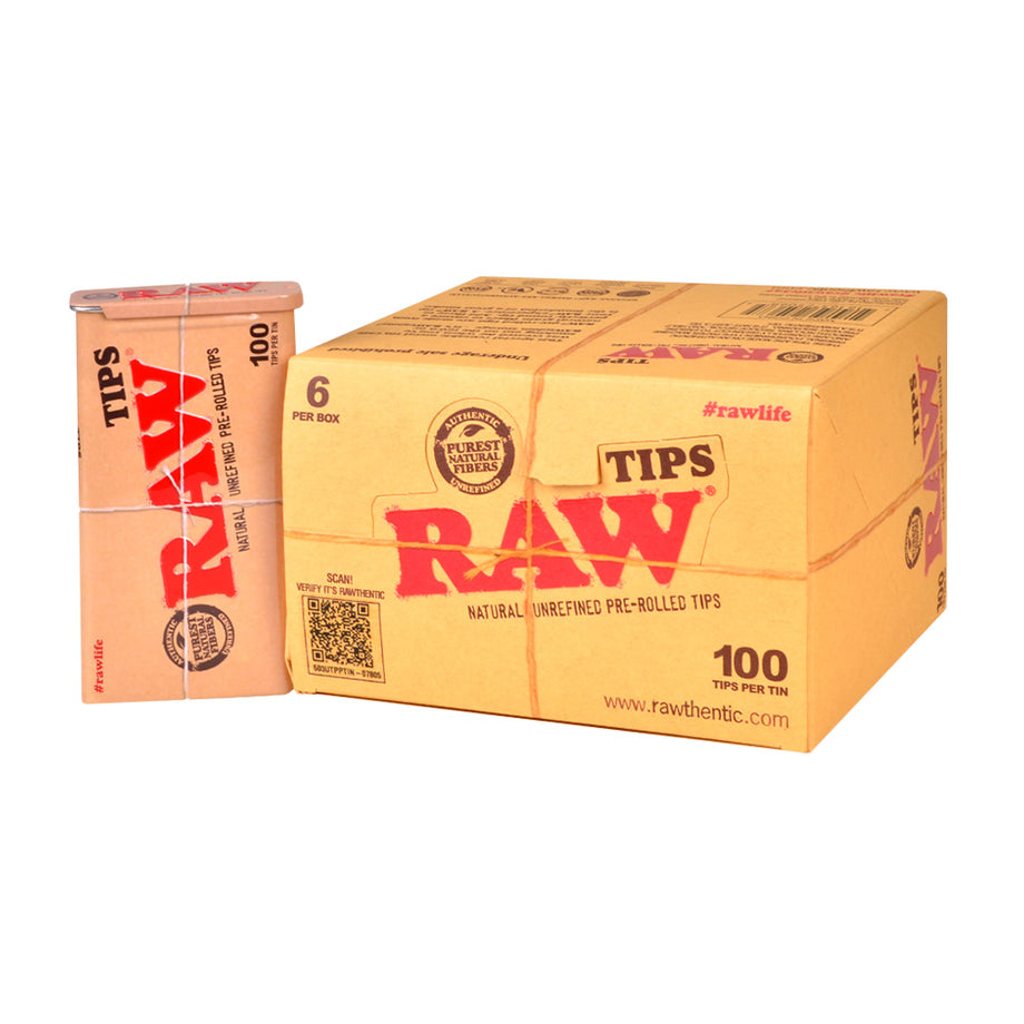RAW Filter Tips Pre-Rolled in Tins Pack of 6 – Tobacco Stock