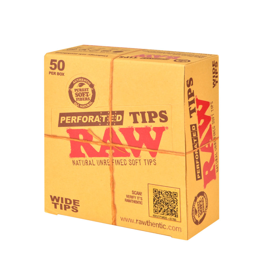 RAW Hеmp & Cotton Wide Perforated Filter Tips Pack of 50 1