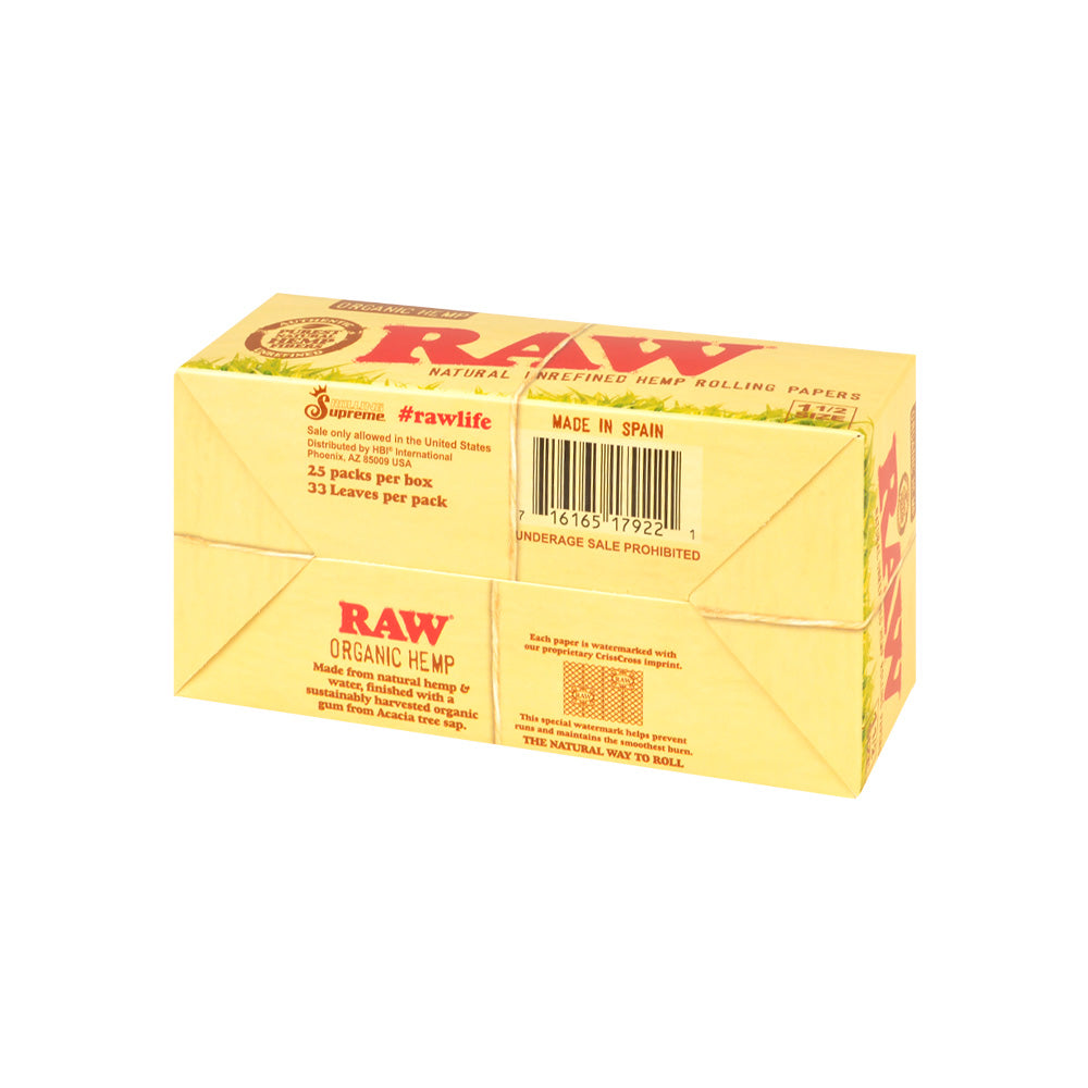 RAW Organic Papers 1 1/2 Pack fo 25 2