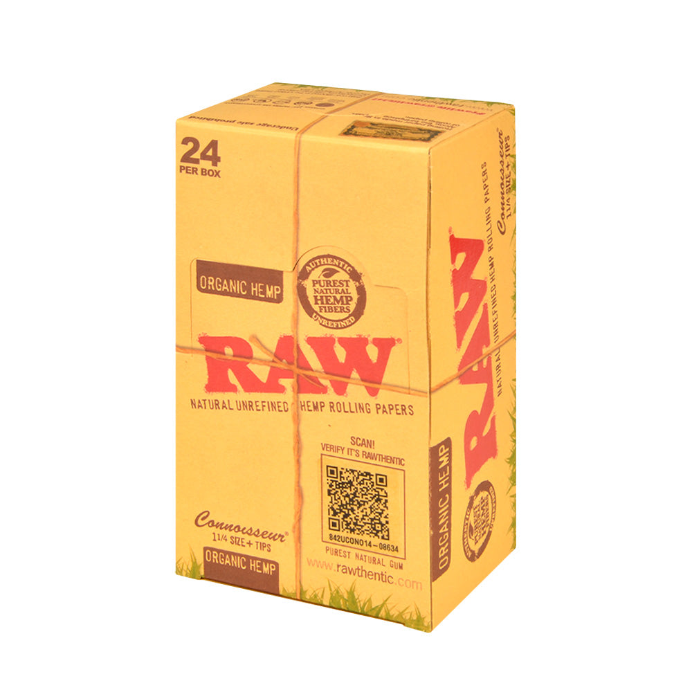 RAW Organic Connoisseur Papers With Tips 1 1/4 Pack of 24 1