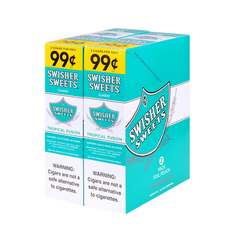 Swisher Sweets Cigarillos 99 Cent Pre Priced 30 Packs of 2 Cigars Tropical Fusion 2
