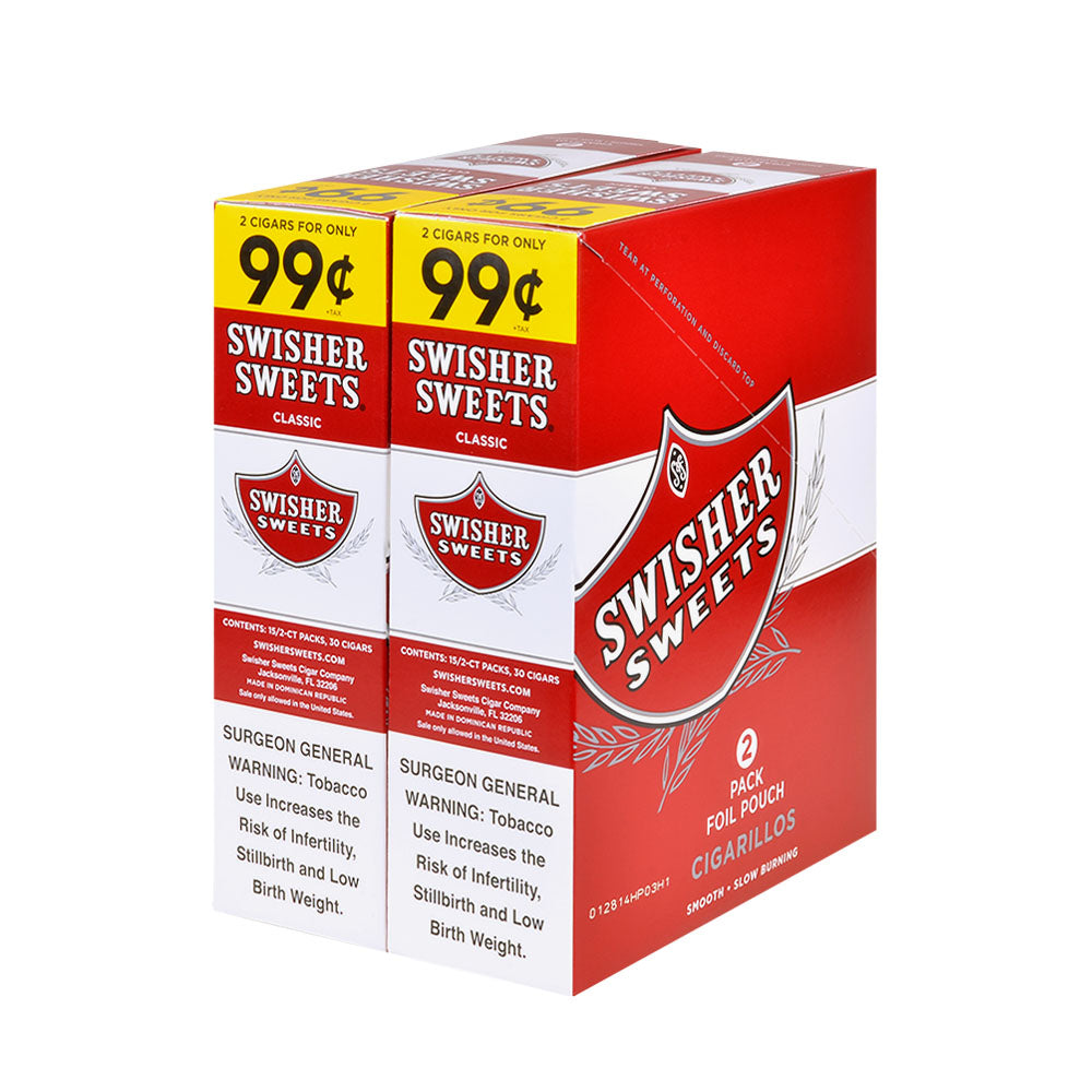 Swisher Sweets Cigarillos 99 Cent Pre Priced 30 Packs of 2 Cigars Regular 2