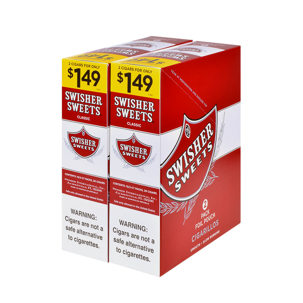 Swisher Sweets Cigarillos 1.49 Pre Priced 30 Packs of 2 Cigars Regular 2