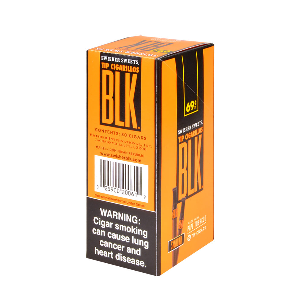 Swisher Sweets Tip Cigarillos BLK Pre Priced 69c Pack of 30 Cigars Smooth 2