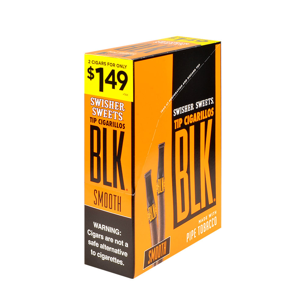 Swisher Sweets BLK Tip Cigarillos 2 for $1.49 Smooth 15 pouches of 2 1