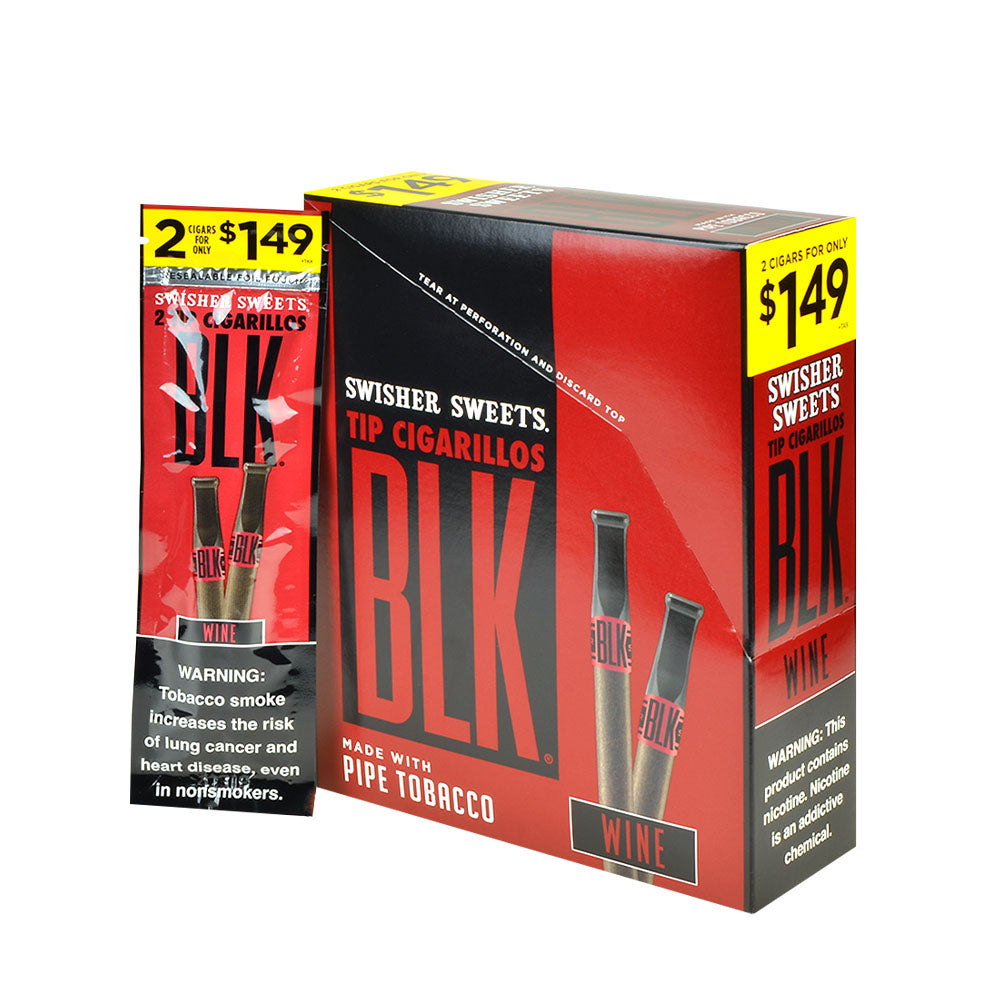 Swisher Sweets BLK Tip Cigarillos 2 for $1.49 Wine 15 pouches of 2 2