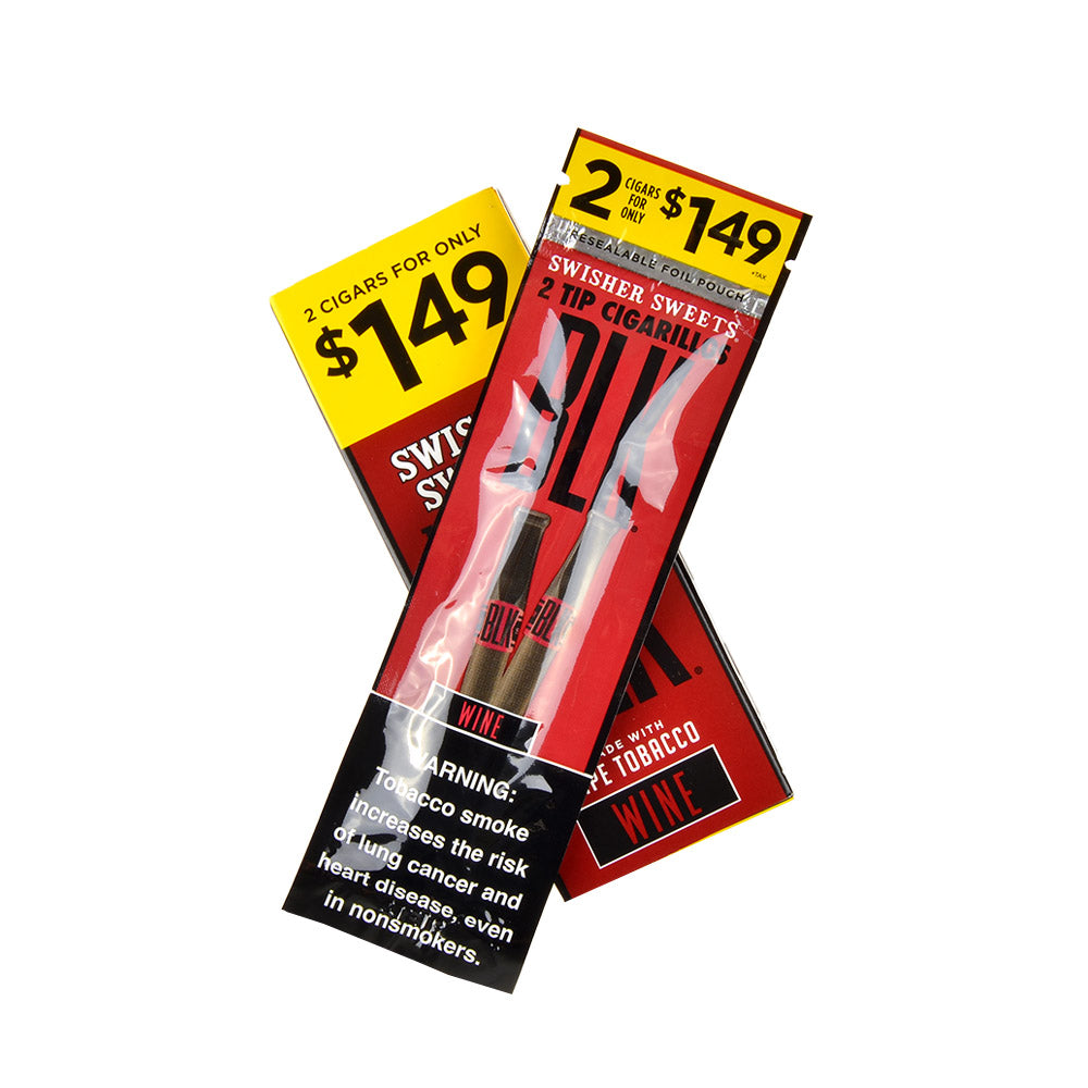 Swisher Sweets BLK Tip Cigarillos 2 for $1.49 Wine 15 pouches of 2 3