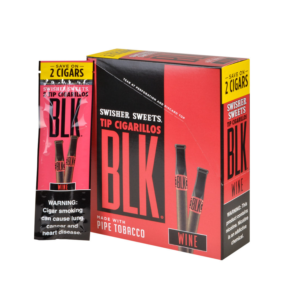 Swisher Sweets BLK Tip Cigarillos 15 pouches of 2 Wine 2