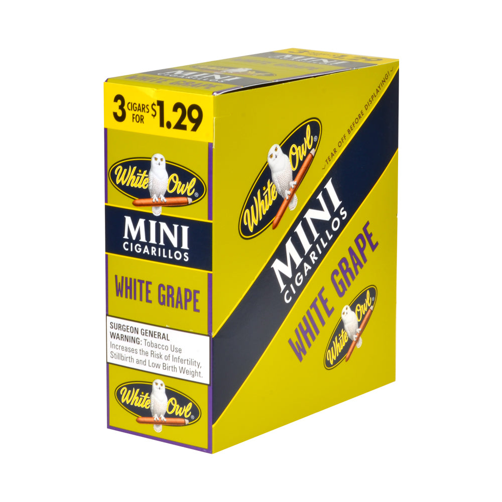 White Owl Cigarillos Mini 3 for $1.29 15 Packs Of 3 White Grape 1