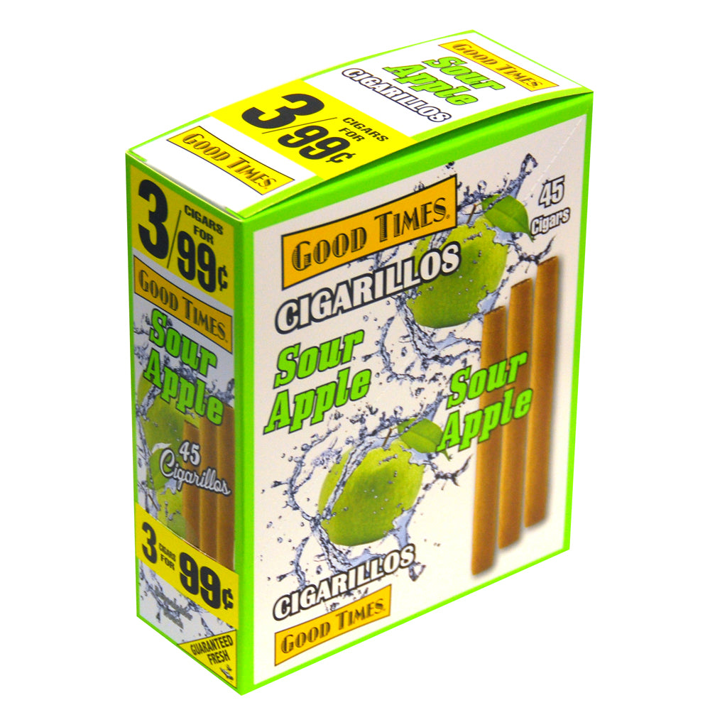 Good Times Cigarillos Sour Apple 3 for 99 Cents Pre Priced 15 Packs of 3 1