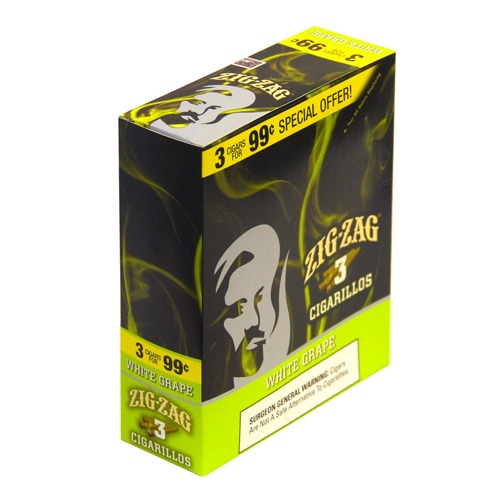 Zig Zag White Grape Cigarillos 3 for 99 Cents 15 Packs of 3 1