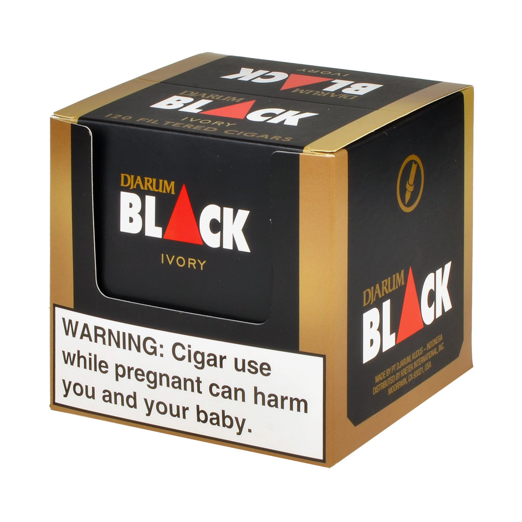 Djarum Black Vanilla (Ivory) Filtered Cigars 10 Packs of 12 1