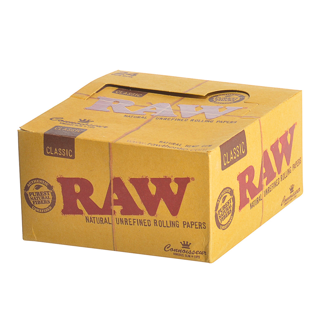 RAW Connoisseur Classic Papers King Size Slim With Tips Pack of 24 3