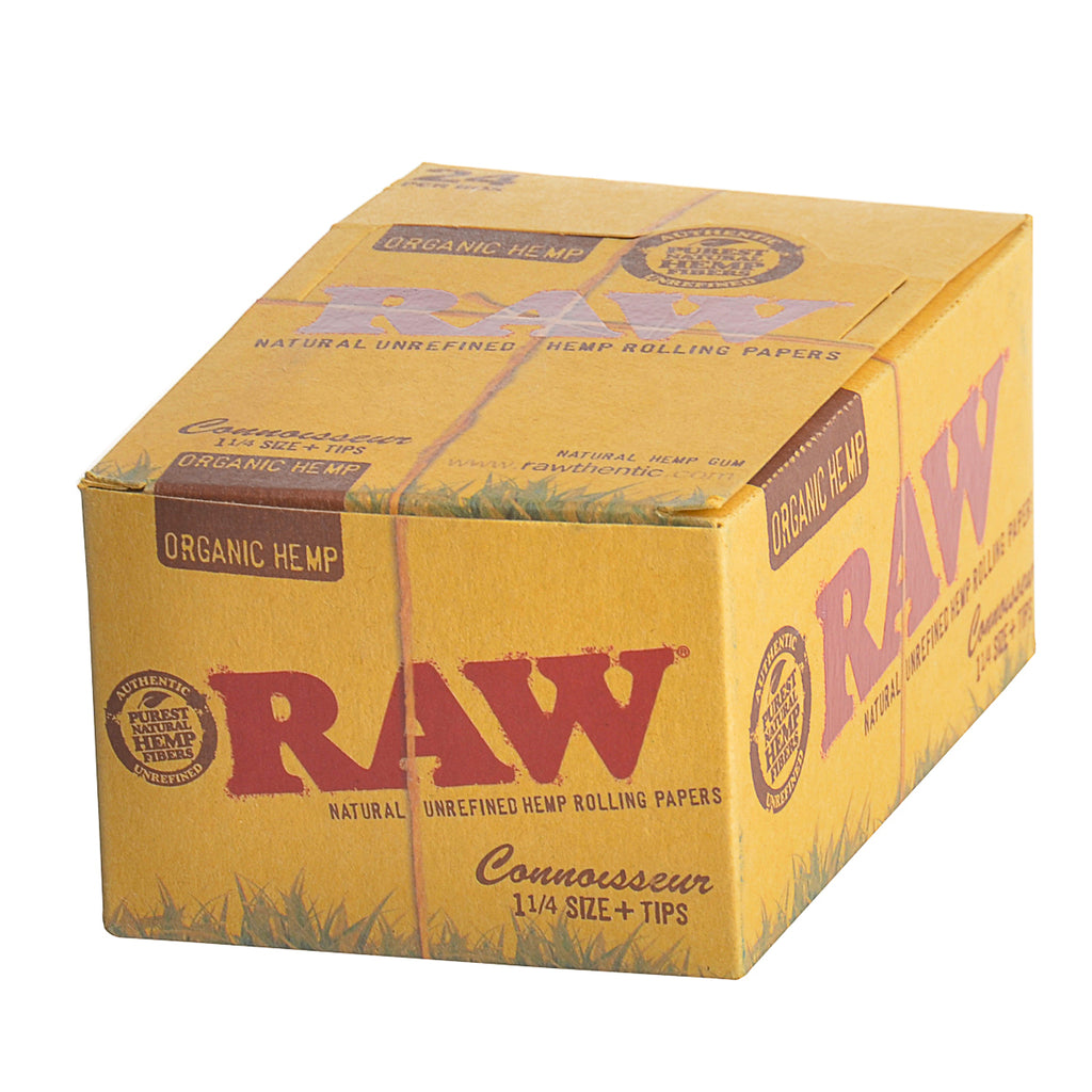 RAW Organic Connoisseur Papers With Tips 1 1/4 Pack of 24 3