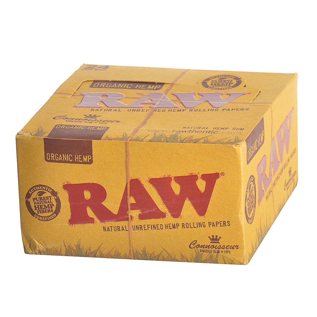RAW Connoisseur Organic Papers With Tips King Size Slim Pack of 24 3