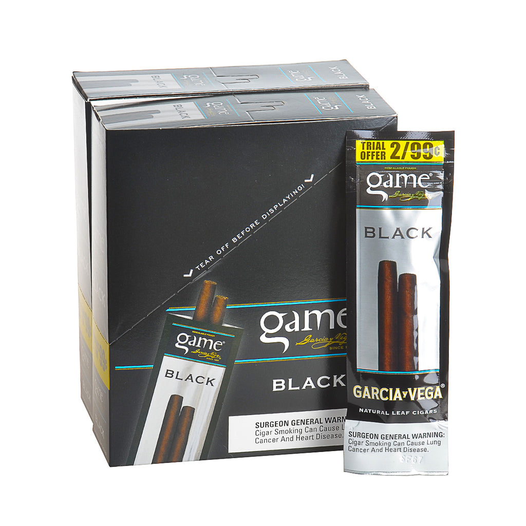 Game Vega Cigarillos Black Foil 2 for 99 Cents 30 Pouches of 2 3