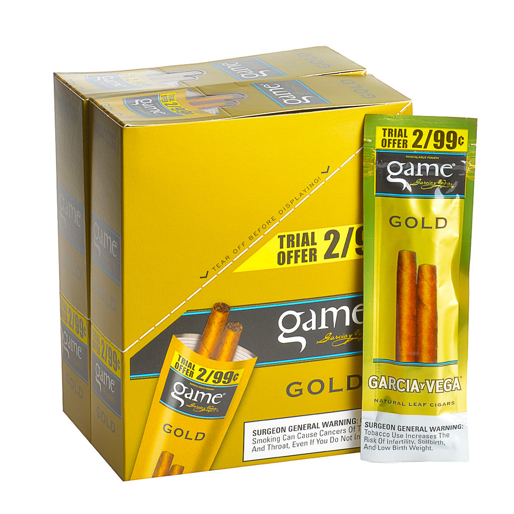 Game Vega Cigarillos Honey (Gold) Foil 2 for 99 Cents 30 Pouches of 2 4
