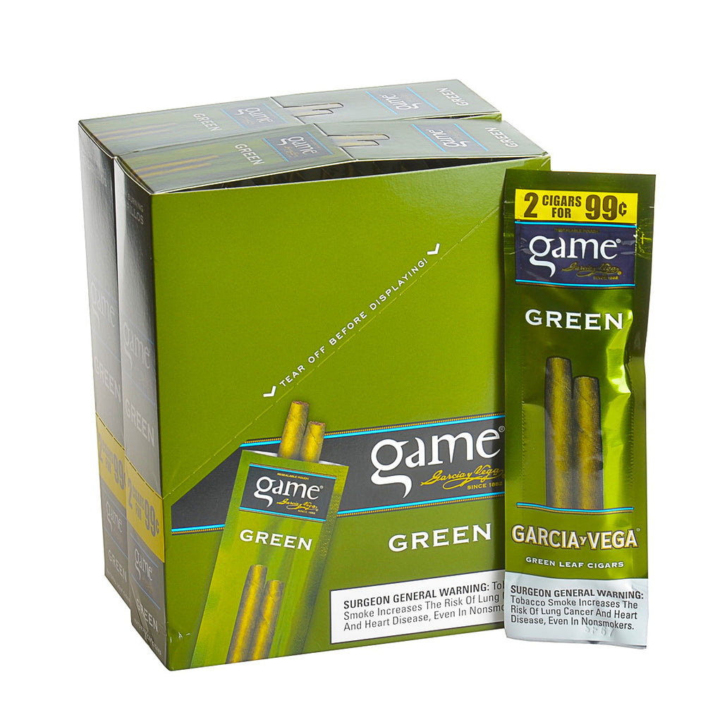 Game Vega Cigarillos Green Foil 2 for 99 Cents 30 Pouches of 2 3