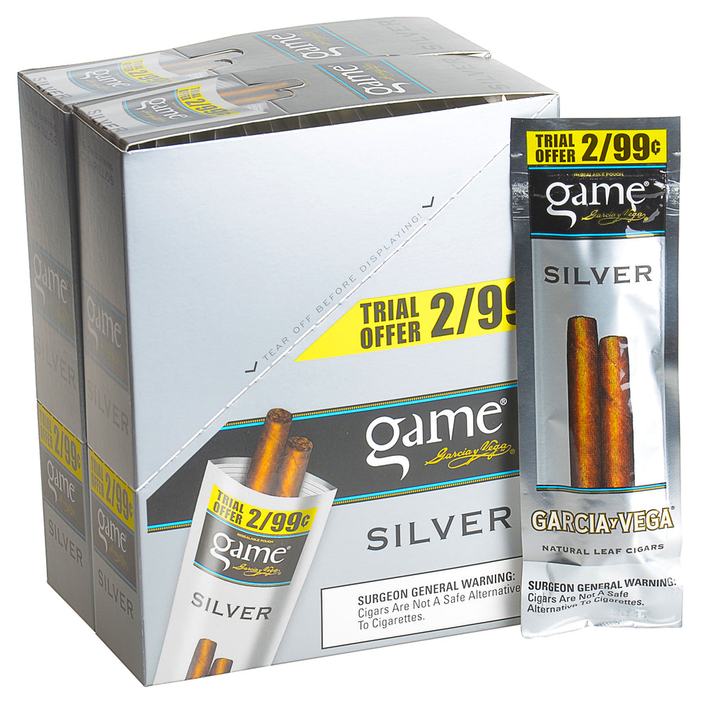 Game Vega Cigarillos Silver Foil 2 for 99 Cents 30 Pouches of 2 4
