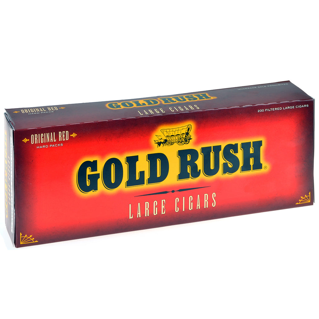 Gold Rush Original Red Filtered Cigars 10 Hard Packs of 20 1