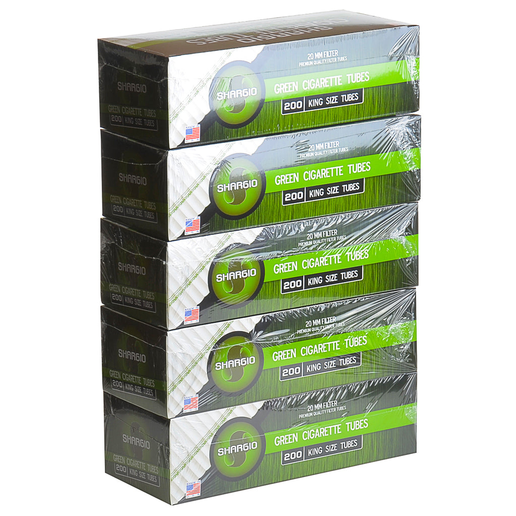 Shargio Filter Tubes King Size Green (Menthol) 5 Cartons of 200 1